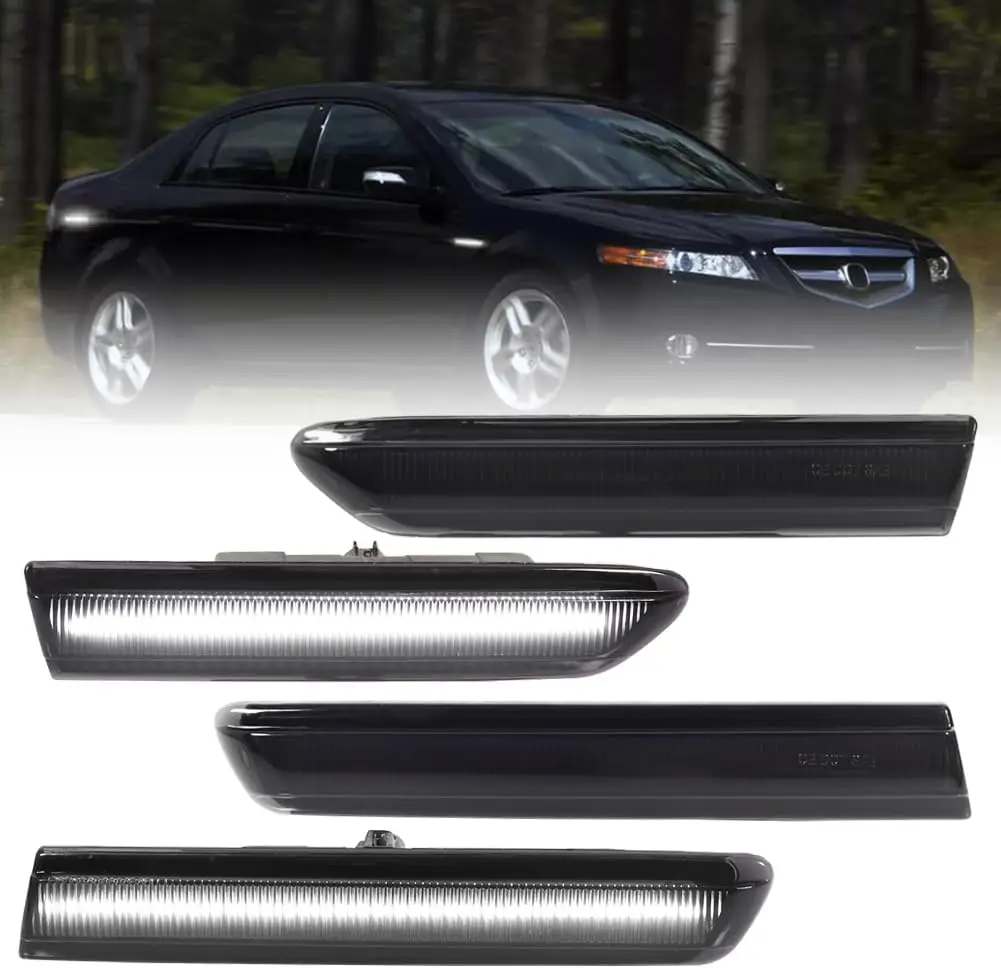 

4Pcs White LED Car Front / Rear Bumper Side Marker Turn Signal Lights /Parking Lights For 2004 2005 2006 2007 2008 Acura TL