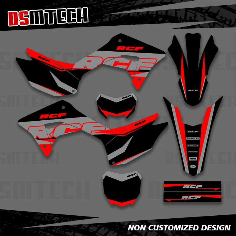 

DSMTECH для Honda CRF250F CRF 250F 2019 2020 2021, полная графика, наклейки, наклейки для мотоцикла, фон, индивидуальный номер, имя