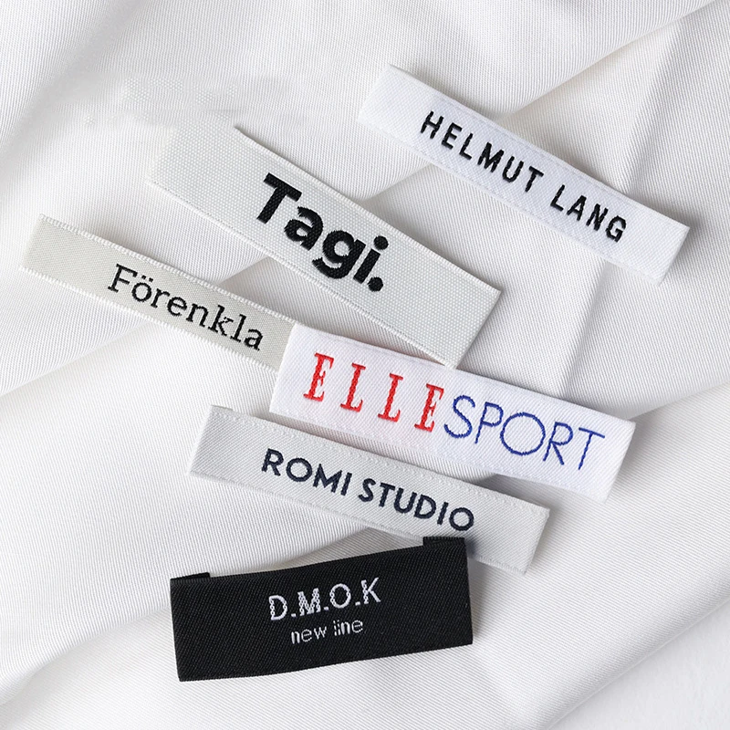 

1000pcs/Lot Custom Design Garment Sewing Label Clothing Main Label Woven Embroidered Private Logo Tag