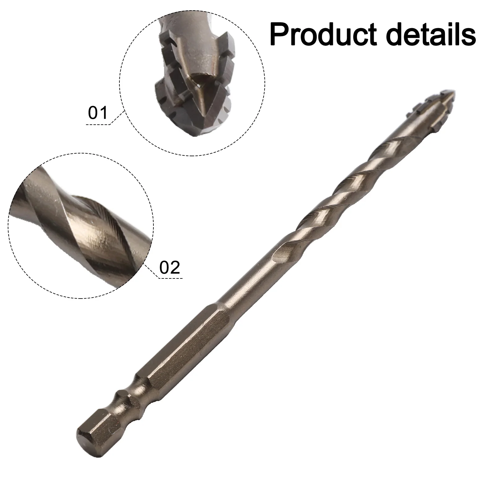 Drill Bit for trio Featuring Eccentric Design for Quick Drilling into Glass Tiles Cement for granite and More Materials