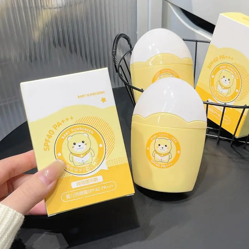 Crema solar para bebés, bloqueador solar físico para niños con diseño de cojín, protector solar facial ligero y transpirable para viajes y natación