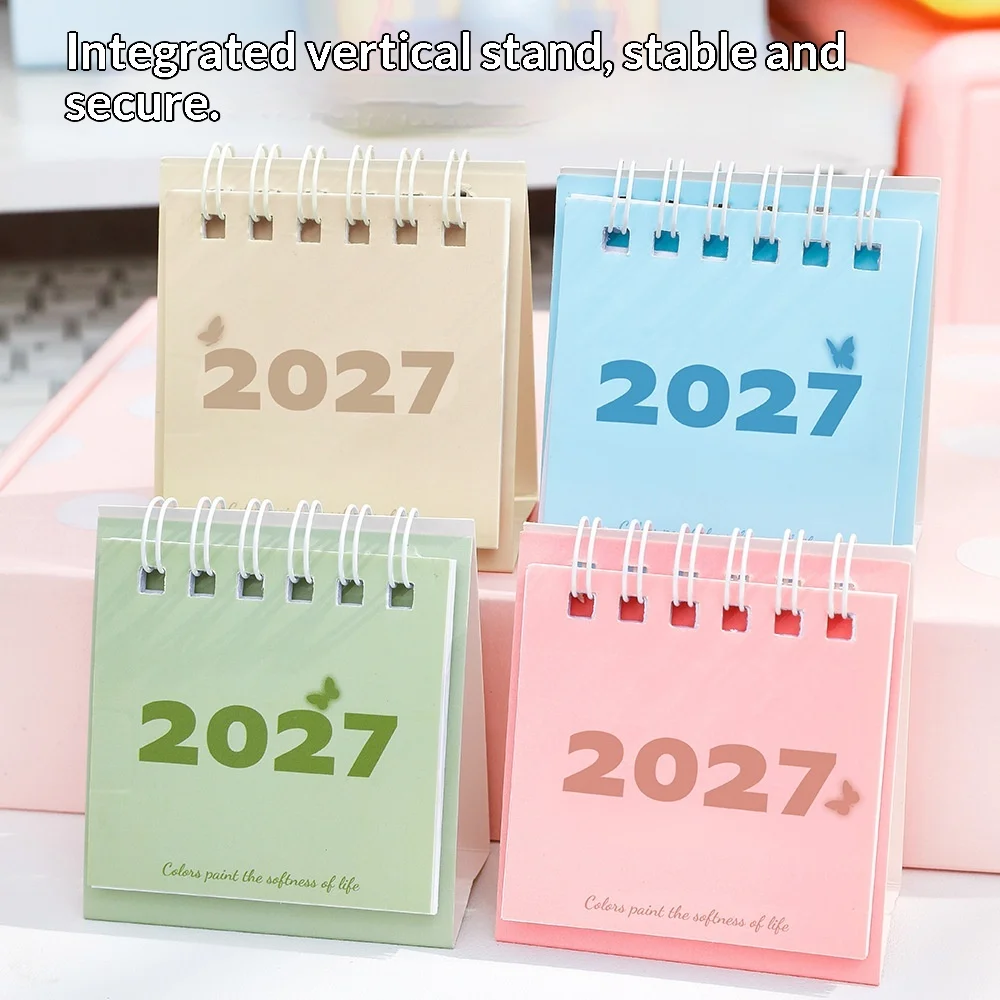 2027 Vintage Minimalist Monthly Desk Calendar With Memo Notes For Home Office School Planning