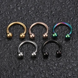 5Pcs Wholesale Nose Ring Hoop Nose Piercing Septum Ring Horseshoe Fake Nose Ring Septum Jewelry Nose Piercing Jewelry for Women