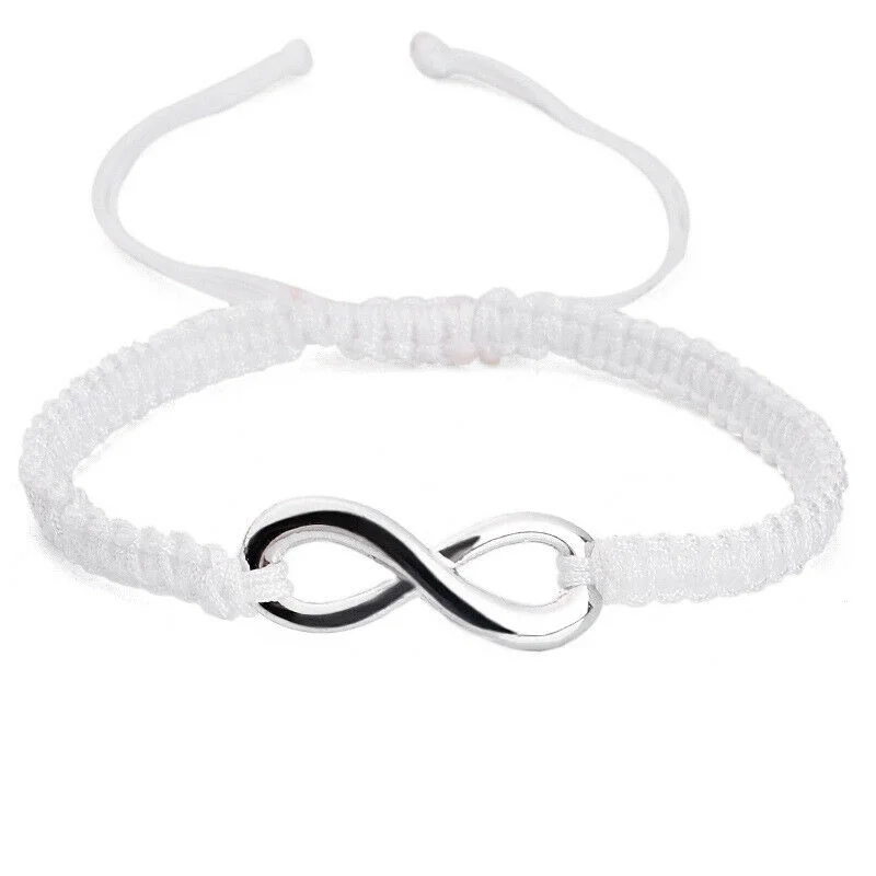 Handmade Womens Black White Red Rope Chain 8 Infinity Charm Love Couples Bracelet bracelet for women Jewelry