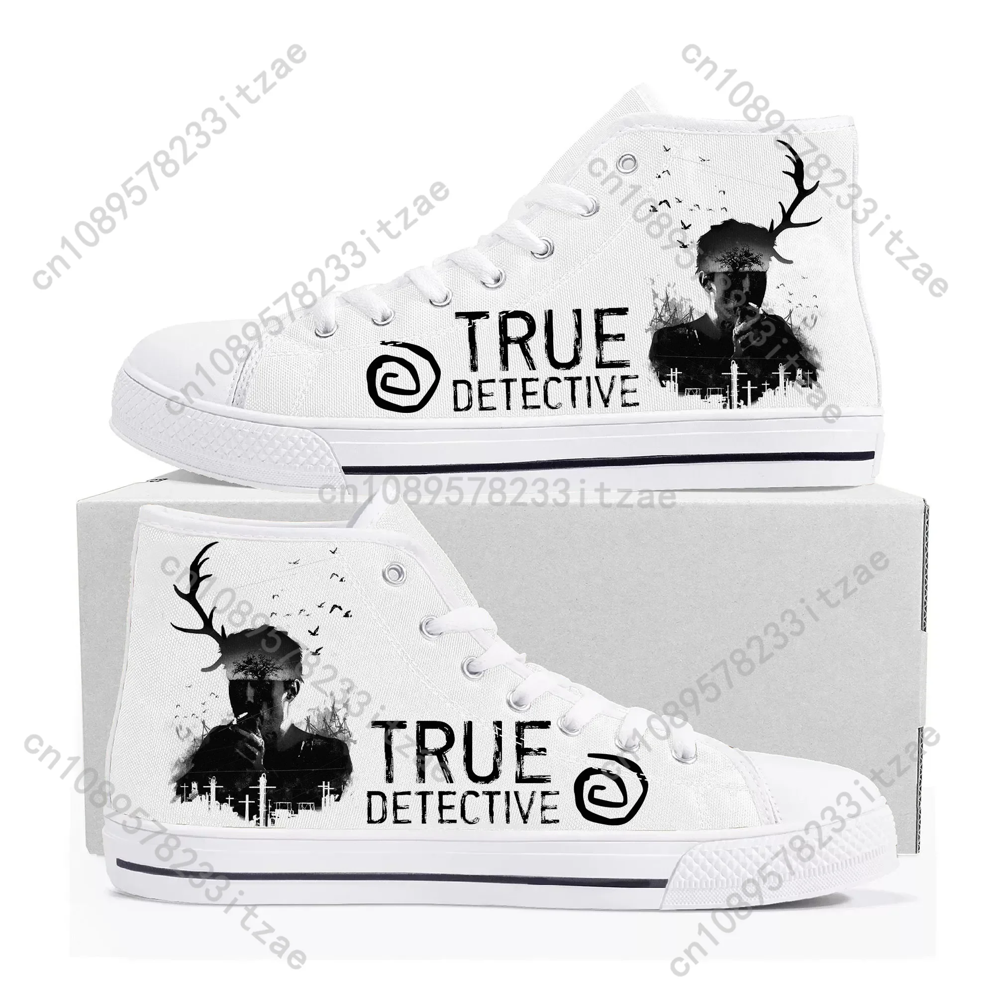 

True Detective High Top Sneakers Mens Womens Teenager Canvas High Quality Sneaker Casual Custom Made Shoes Customize DIY Shoe