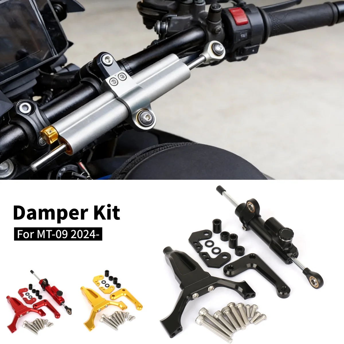 

For Yamaha MT-09 SP MT 09 MT09 mt09 2024 2025 Motorcycle Anti-Wobble Steering Damper Handlebar Steering Stabilizer Mount Bracket