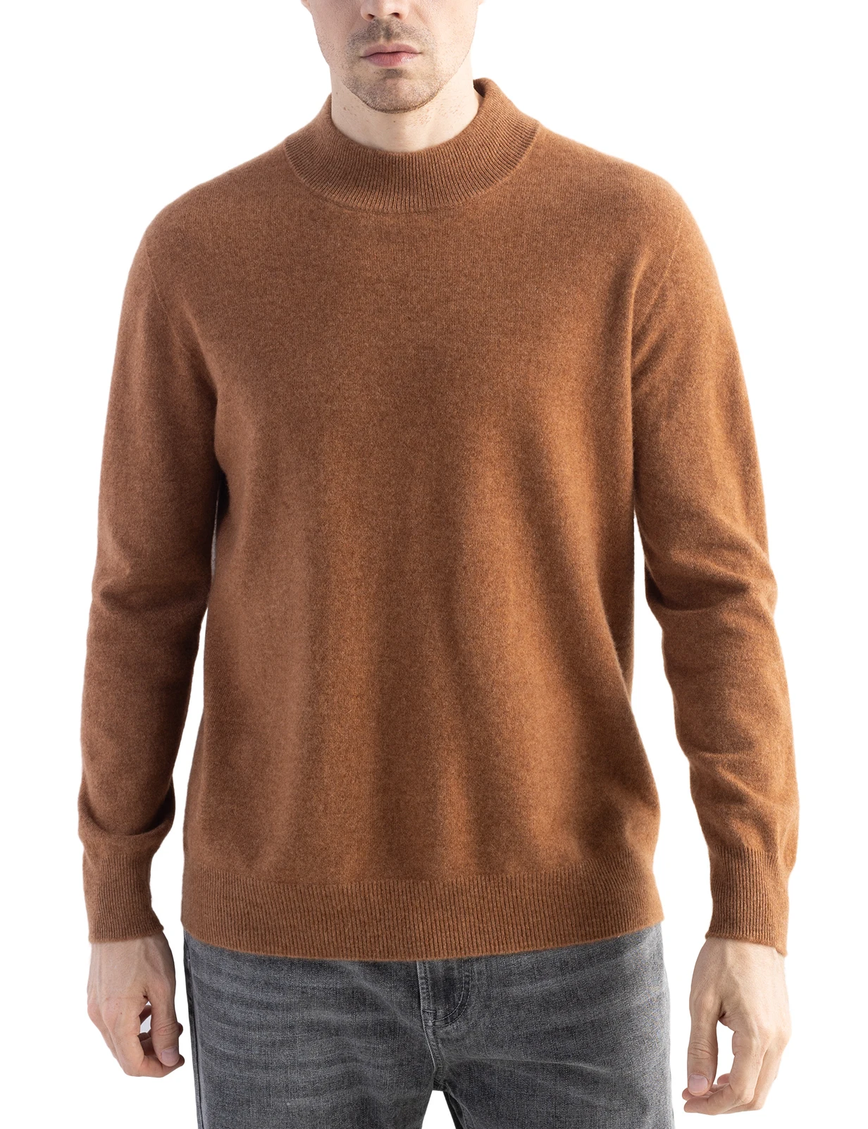 Cashmere Sweater Male 100% Merino Wool Knitted Sweater for Men Clothing Full Winter Sweaters Knitwear Mock Neck Pullover Jumpers