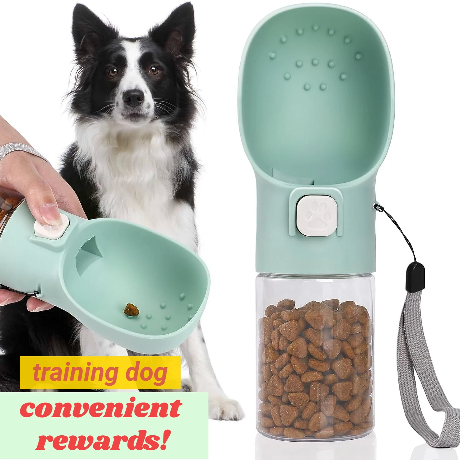 Handheld Dog Food & Treat Dispenser Training Pouch for Small Breeds Dogs Canine Training Aids and Behavior Accessories Supplies