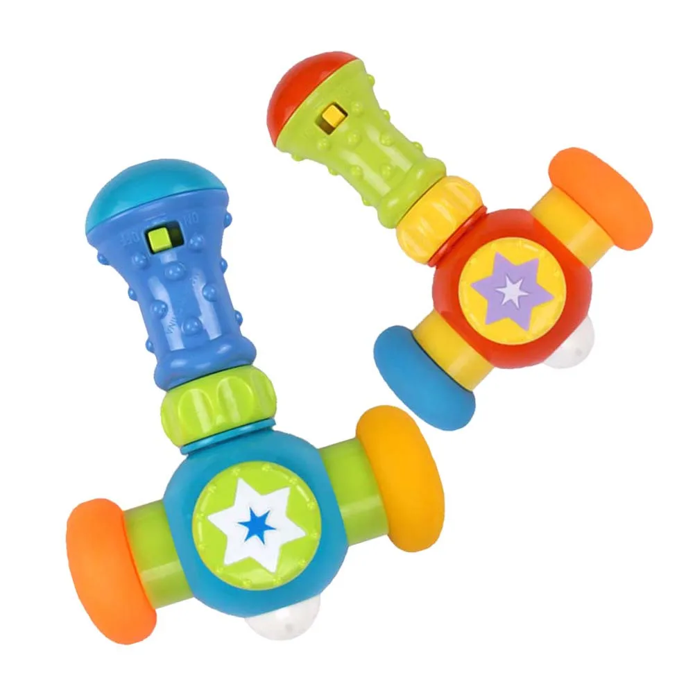 Martelo leve e musical para bebês, martelo de desenvolvimento divertido para crianças de 12 a 18 meses, exploração colorida