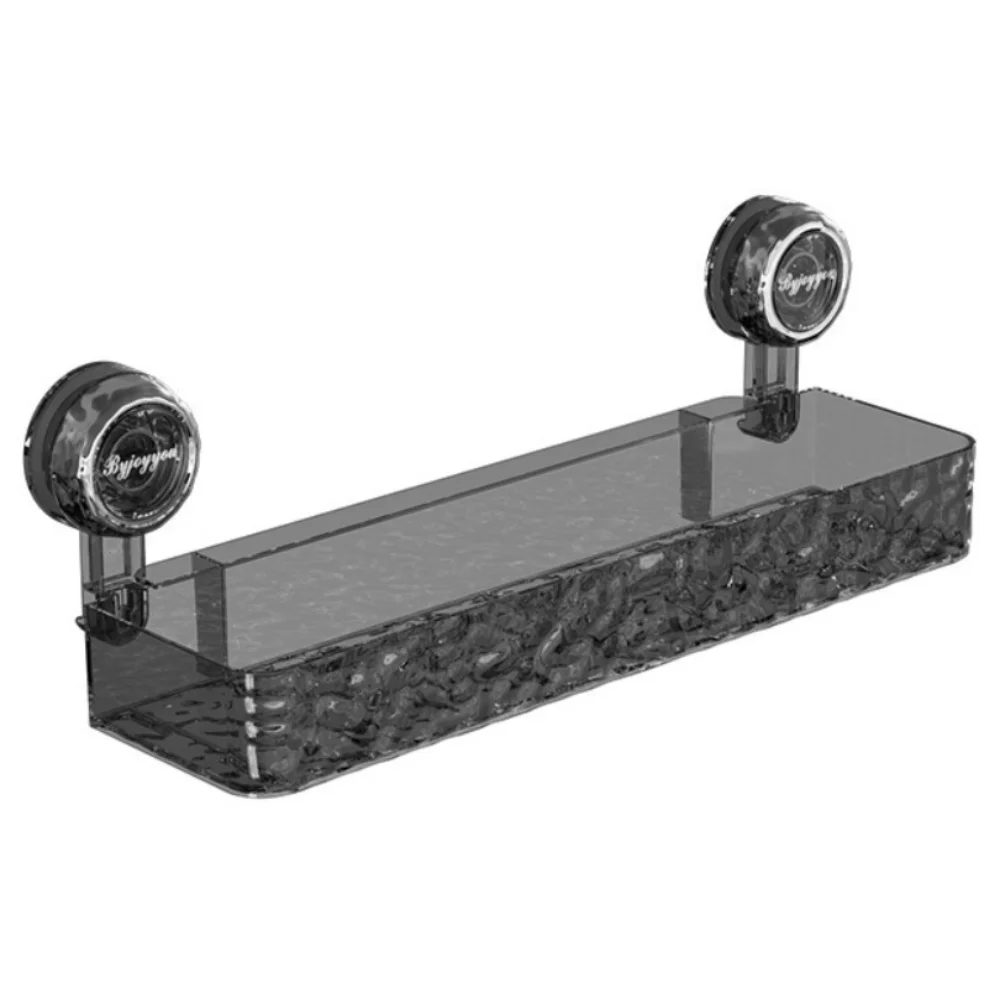 

Waterproof Suction Cup Storage Rack Removable Transparent Wall-Mounted Shelf Rack No-Drill Easy Install Bathroom Storage Holder
