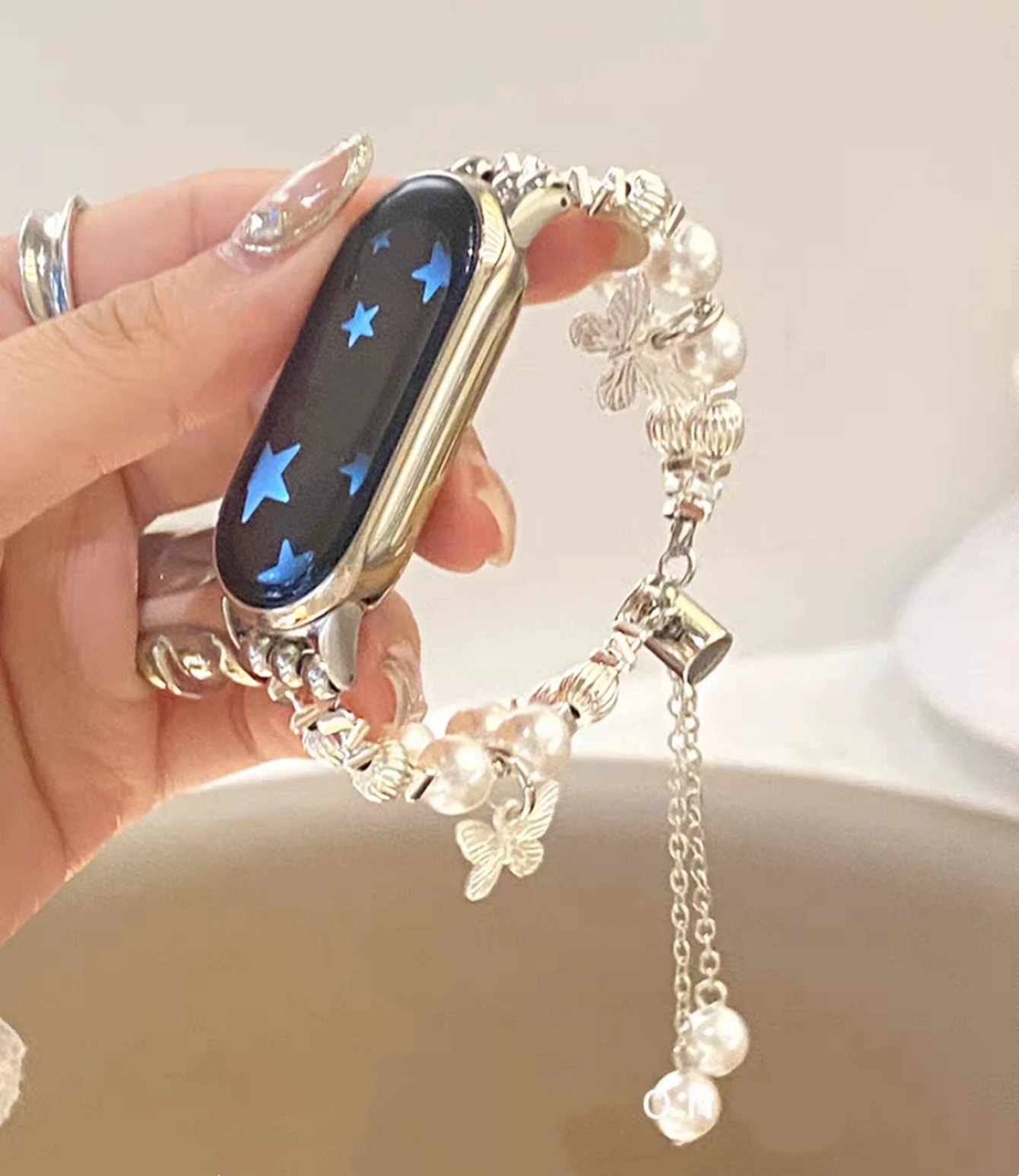 Advanced Butterfly Beads Correa For XIAOMi Band 10 9 8 Strap Metal Link Bracelet NFC Wristband Accessories