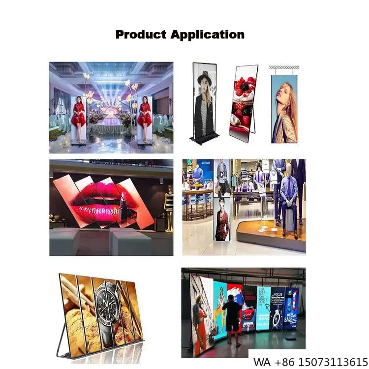 Indoor P1.86/P2/P2.5 LED Poster - Portable Video Wall with Wheels for Trade Shows & Stores