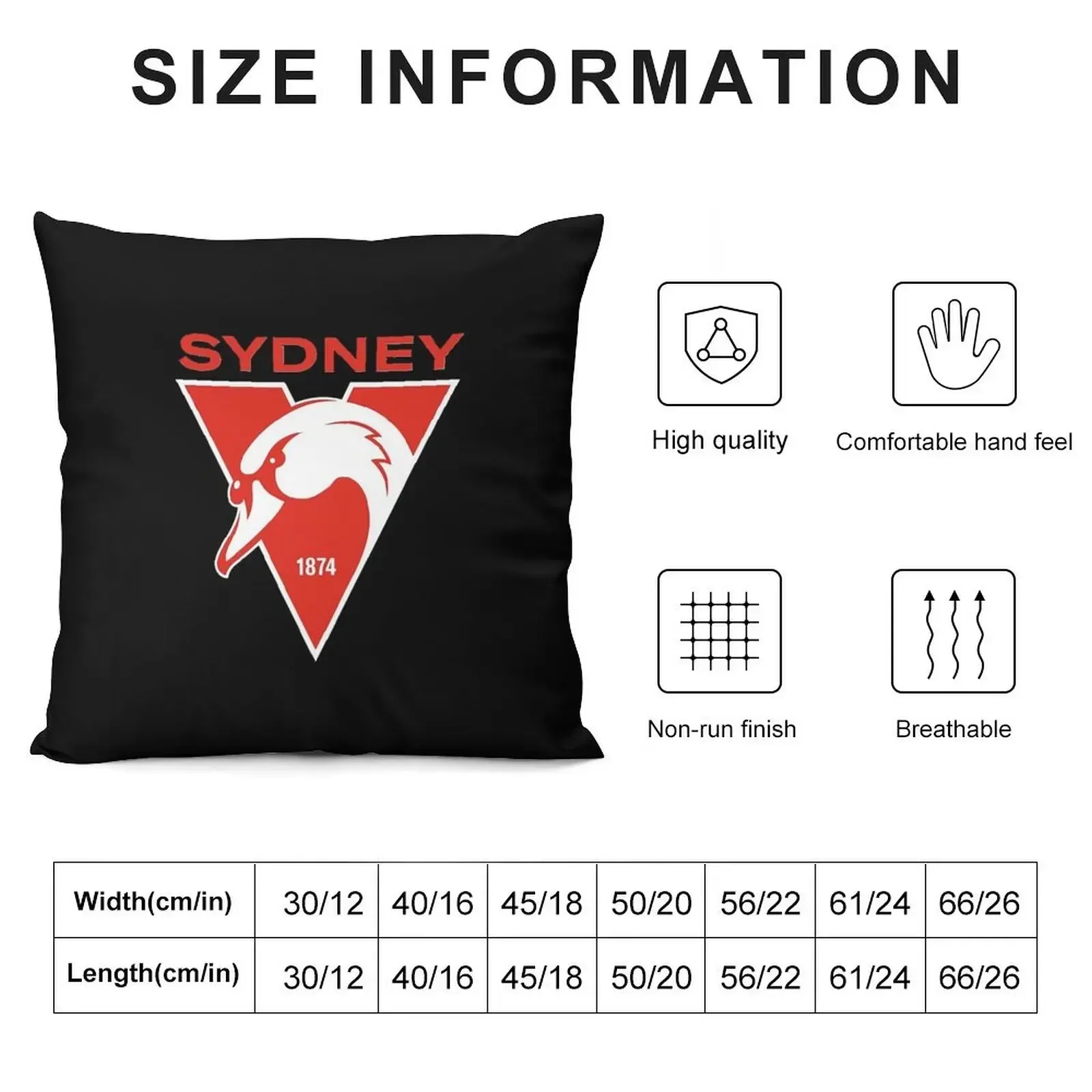 Sydney the Bloods Swans Haughty Swannies-Logo Throw Pillow Sofa Cover Throw Pillow Covers autumn pillowcase Sofa Cushions pillow