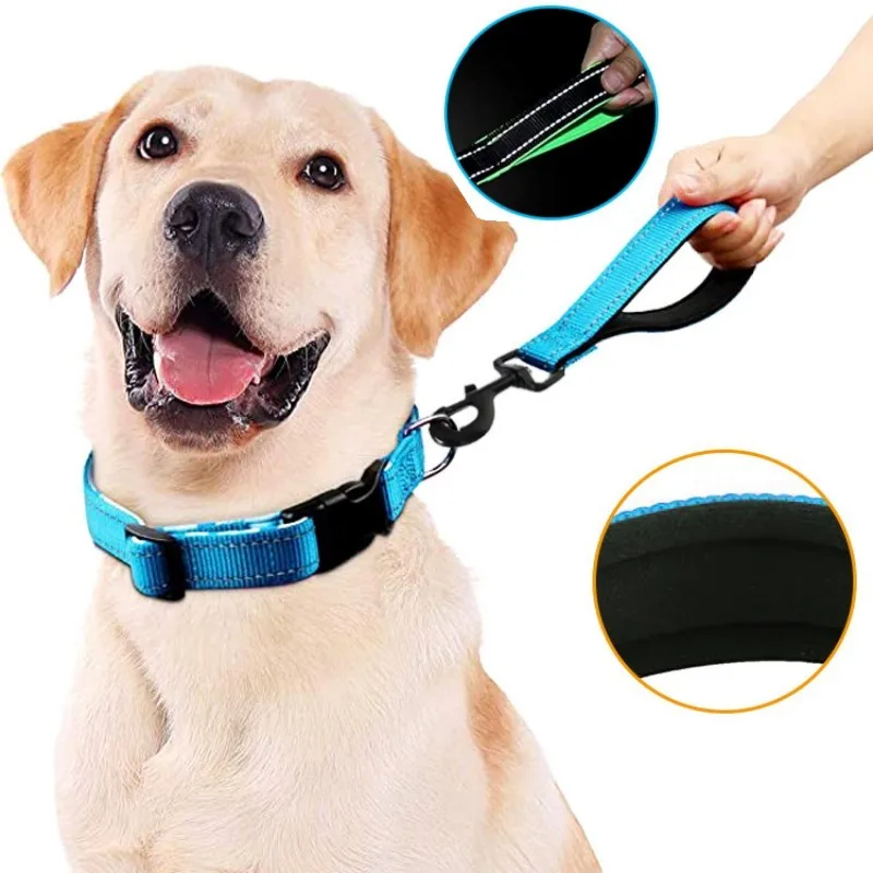 Dog Leash Short Dogs Leash Reflective Leashes for Dog Walking Nylon Rope Short Dogs Leashes 30cm Comfortable Handle Pet Chain