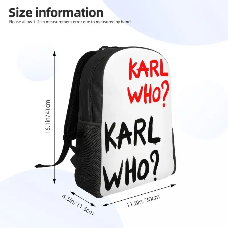 Custom Red Karl Who Slogan zaino da viaggio donna uomo scuola Laptop Bookbag College Student Daypack Bags