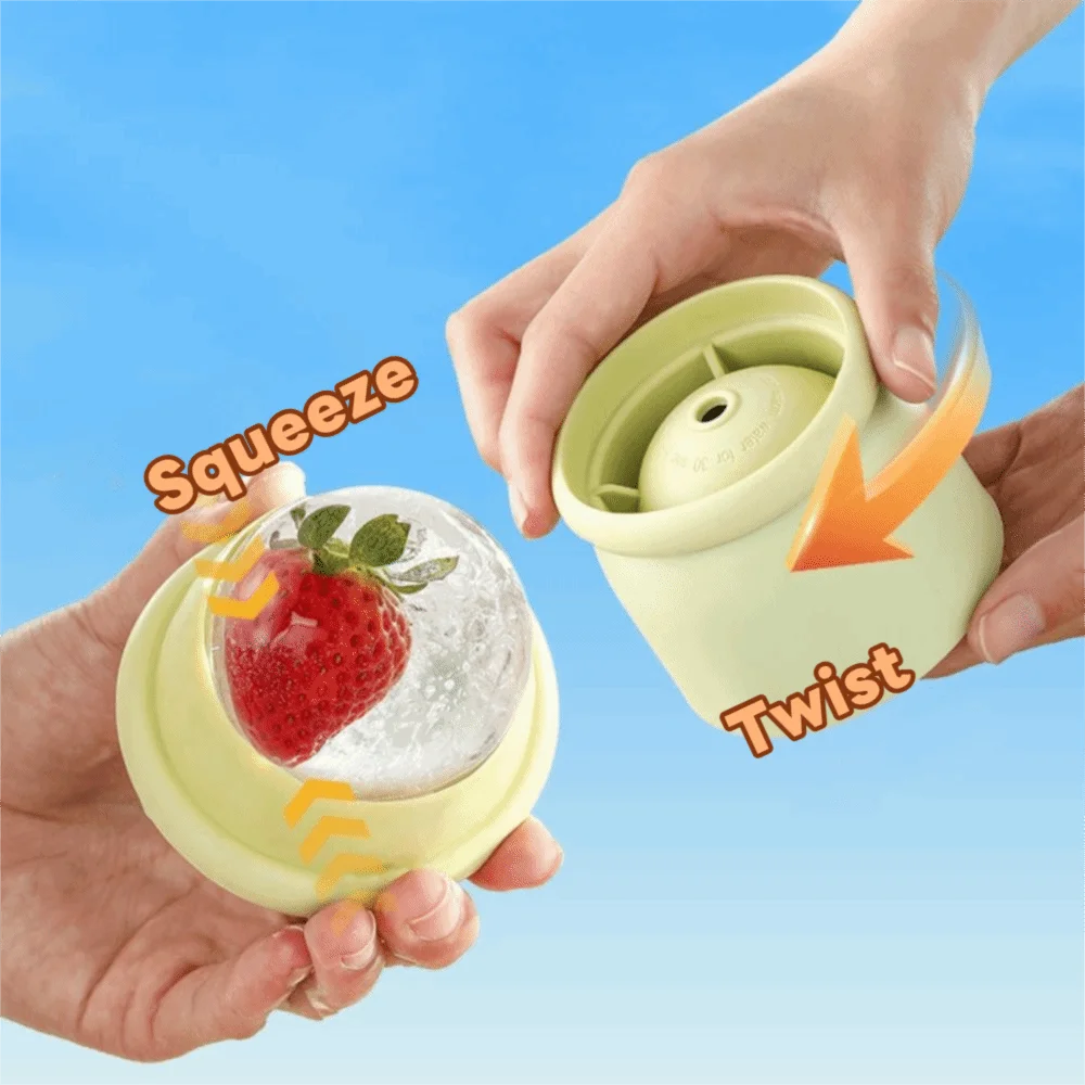 2PCS Food Grade Silicone 6CM Ice Ball Mold Leak Proof Easy Demolding Single-cell Ice Ball Mold Stackable DIY Ice Sphere Maker