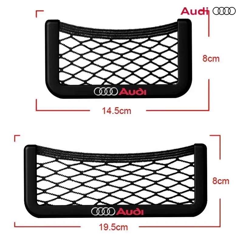 مقعد السيارة الجانب الخلفي تخزين صافي حقيبة حامل هاتف منظم الجيب لأودي Q2 Q3 Q5 Q7 Q8 A3 A4 A5 A6 A7 R8 B5 B6 B7 B8 C5 C6 C7