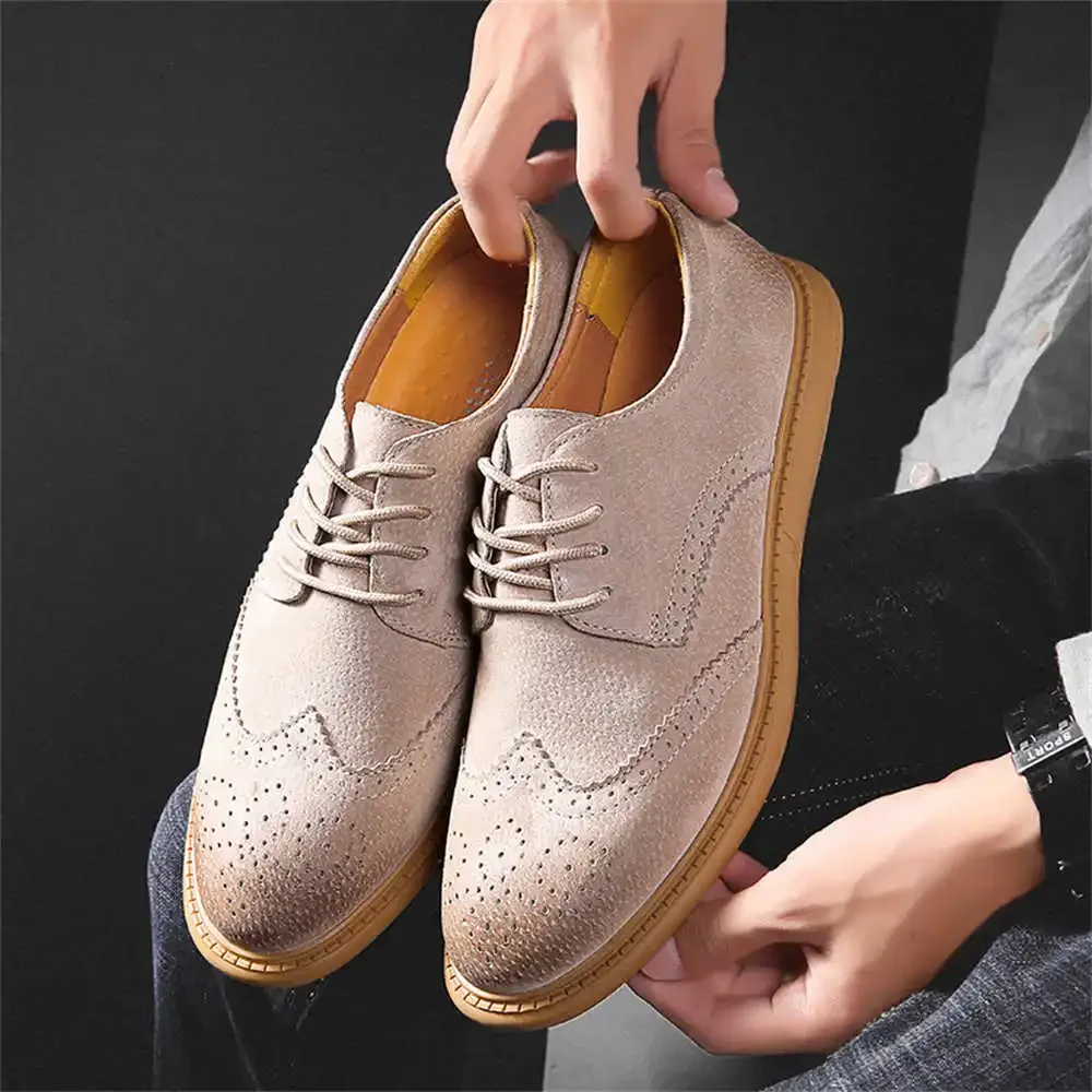 Without Heel 43-44 Men's Khaki Sneakers Casual Tenisky Panske Quality Men's Shoes Sport On Sale Genuine Brand Resale