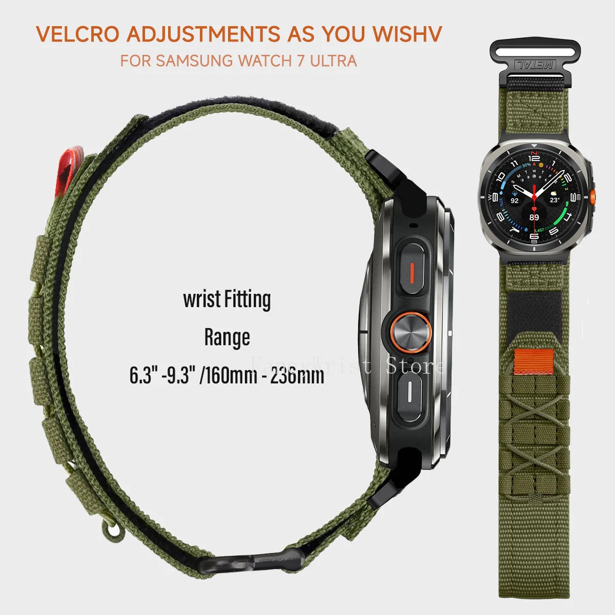 Tactical Strap for Samsung Galaxy Watch Ultra 47mm Sport Nylon Strap for Galaxy Watch 7 Ultra 47mm women man Woven Bracelet