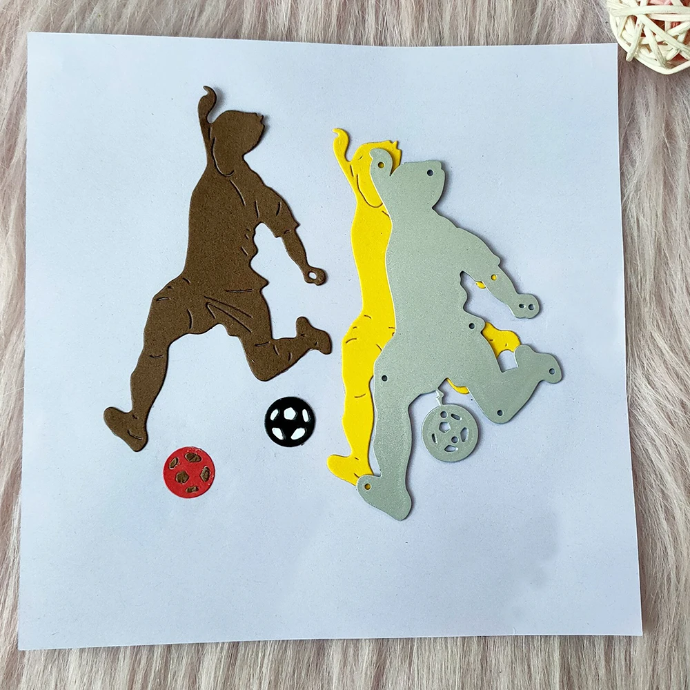 

New The boys play football metal cutting die mould scrapbook decoration embossed photo album decoration card making DIY