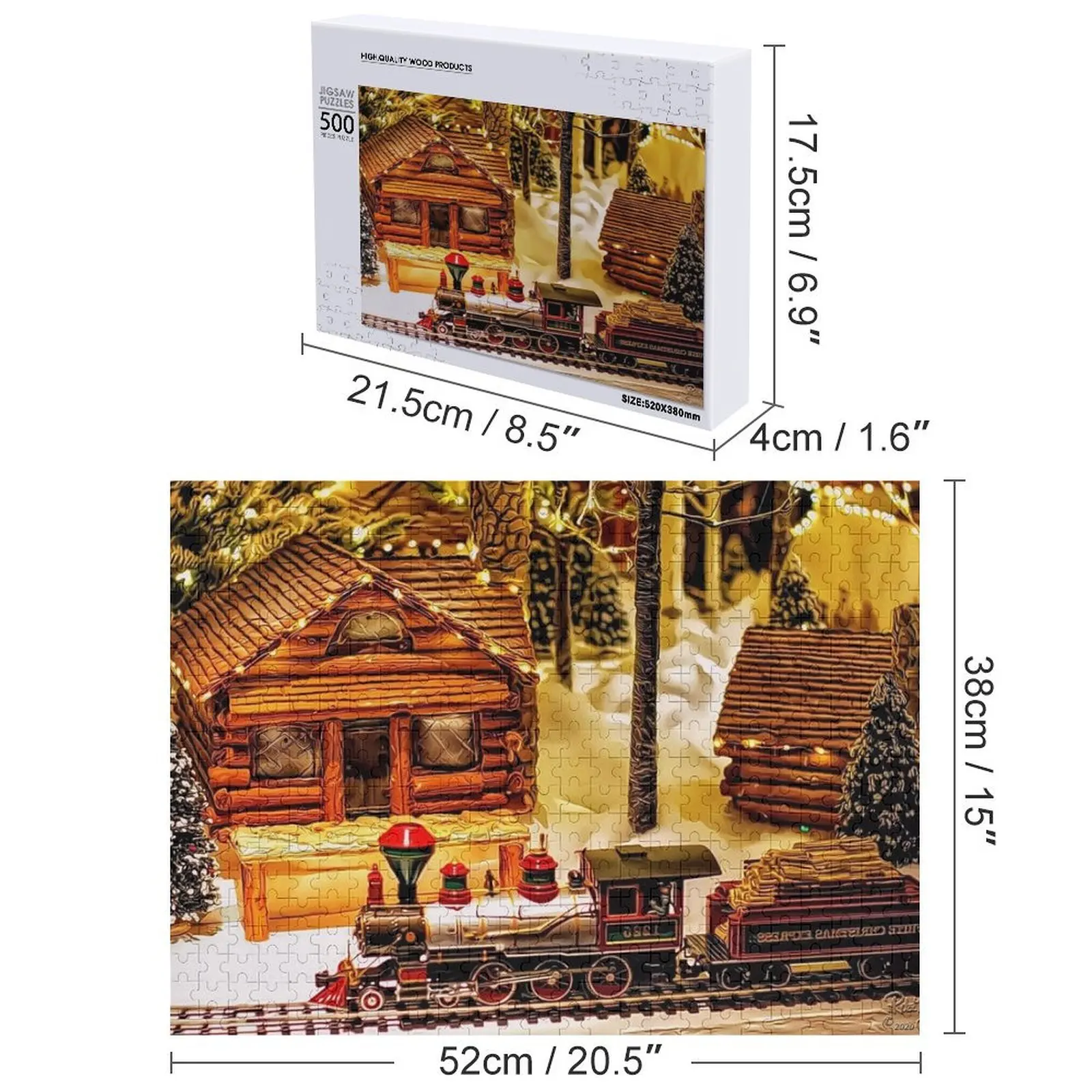 Puzzle z pociągiem Toy Village, elementy puzzle dla dorosłych, personalizowane puzzle dla dzieci.