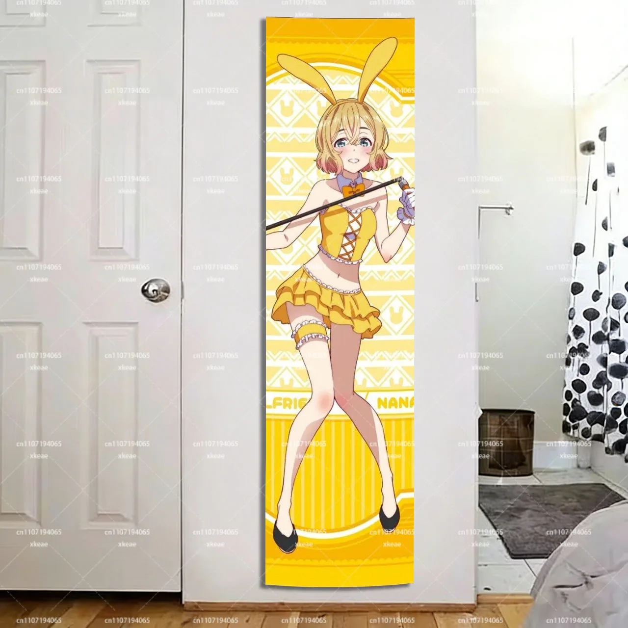 Rent-A-Girlfriend Nanami Mami Bunny Girl Tapestry, Anime Vertical Wall Hanging, Manga Fan Gift