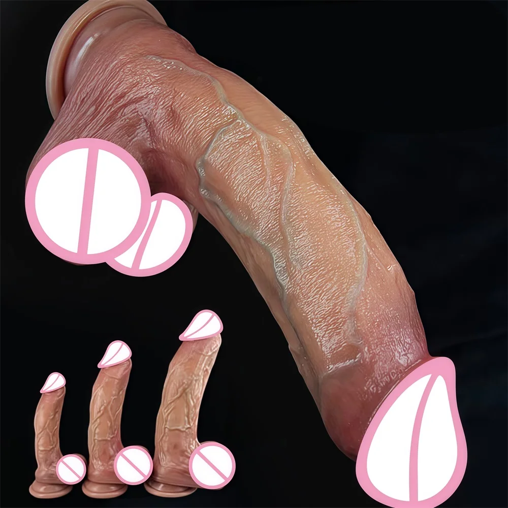 Cheap Soft Cock Realistic Strapon Big Dildo Skin Feel Small Penis Double Silicone Suction Cup Dick Gay Anal Sex Toys Men Women
