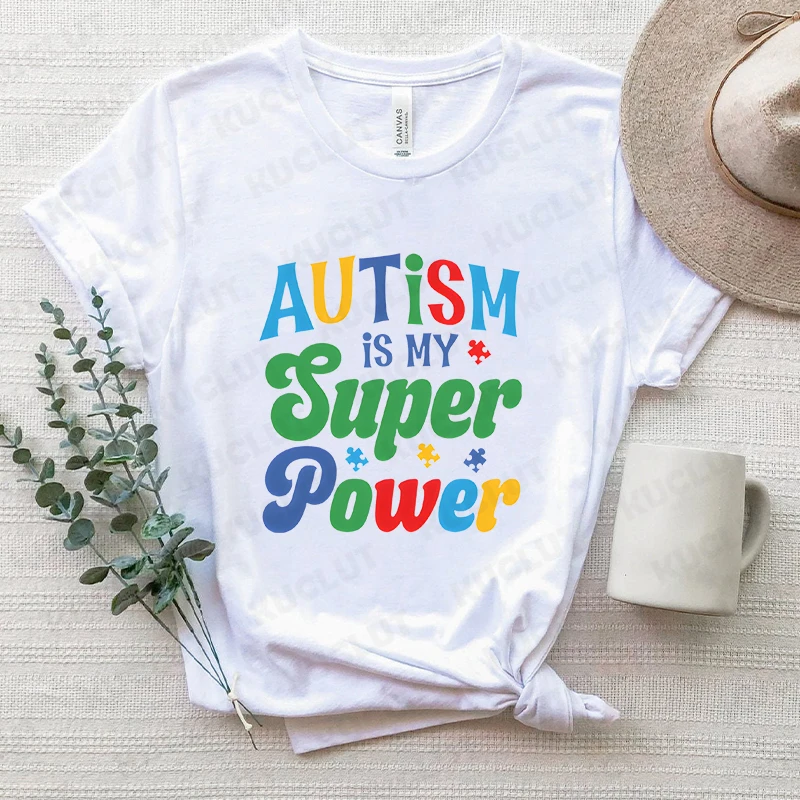 Consapevolezza dell'autismo Donna Uomo T-shirt Tipografia dell'autismo Magliette T-shirt per bambini Ragazze Ragazzi Abbigliamento Moda estiva Top casual