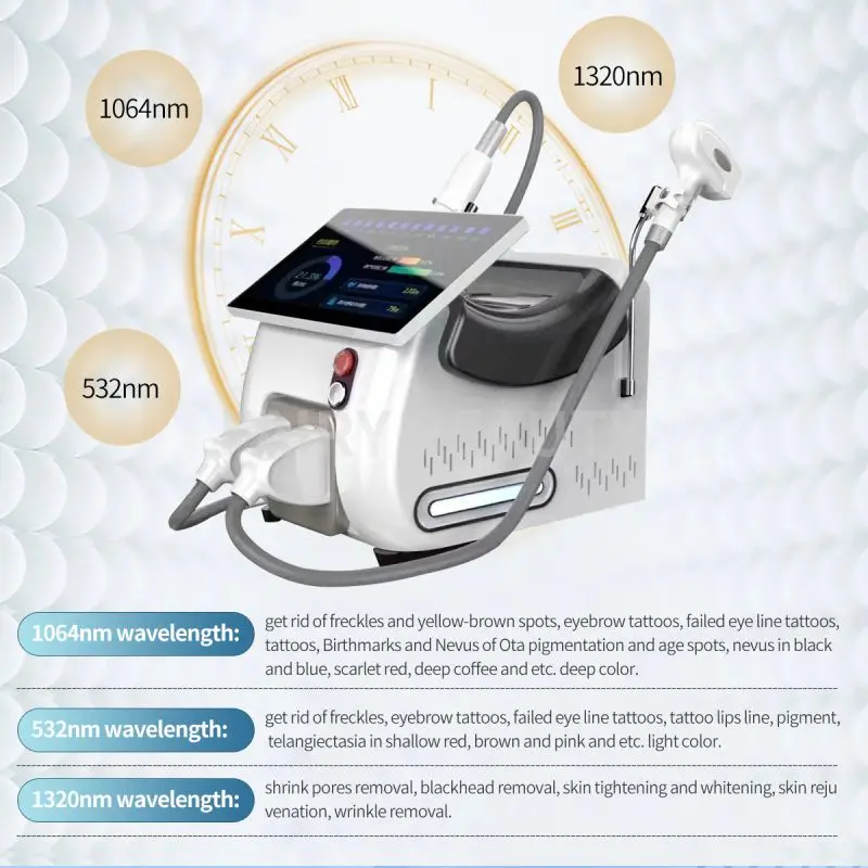 2 In 1 808nm Diode Hair Removal Machine Multi Wavelengths Nd Yag Tattoo Remove Painless Hair Remove Epilator For Beauty Salon