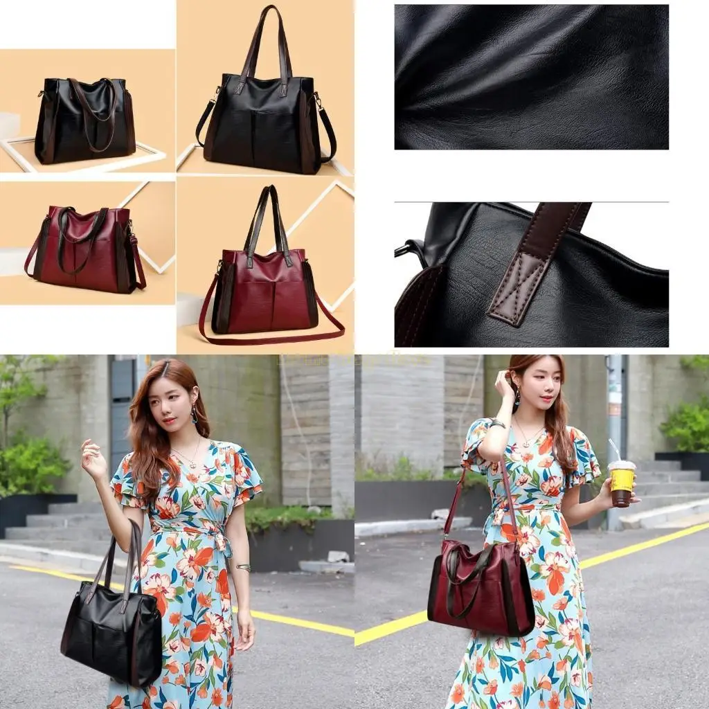 

X90D Leather Toted Bag for Women Top Handle Satchel Handbags Purses with Detachable Strap Shoulder Bags Trendy Crossbody Bags