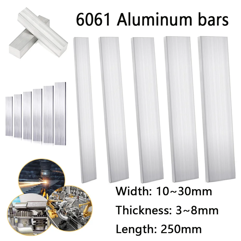 

1pcs Aluminum Flat Steel Plate 6061 Aluminum Alloy Rectangular Flat Bar Square Bar Plate Aluminum Flat Bar Sheet Length 250mm