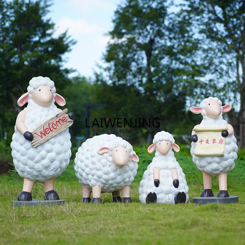 HLZ Cartoon Sheep Sculpture Ornament Park Sales Department Scenic Area Floor Ornament