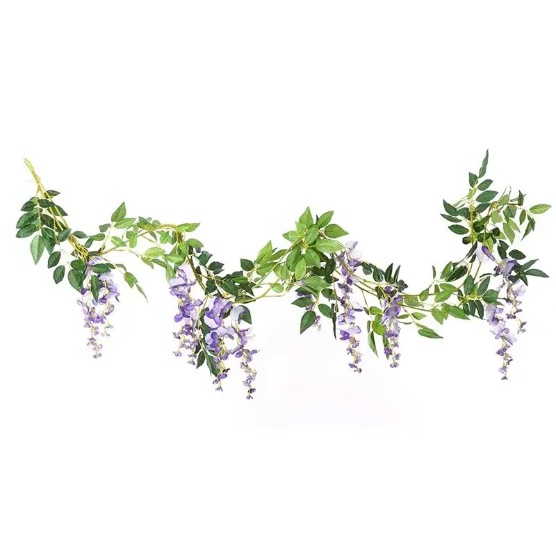 Purple Artificial Wisteria Flowers Fake Garland Wall Decoration