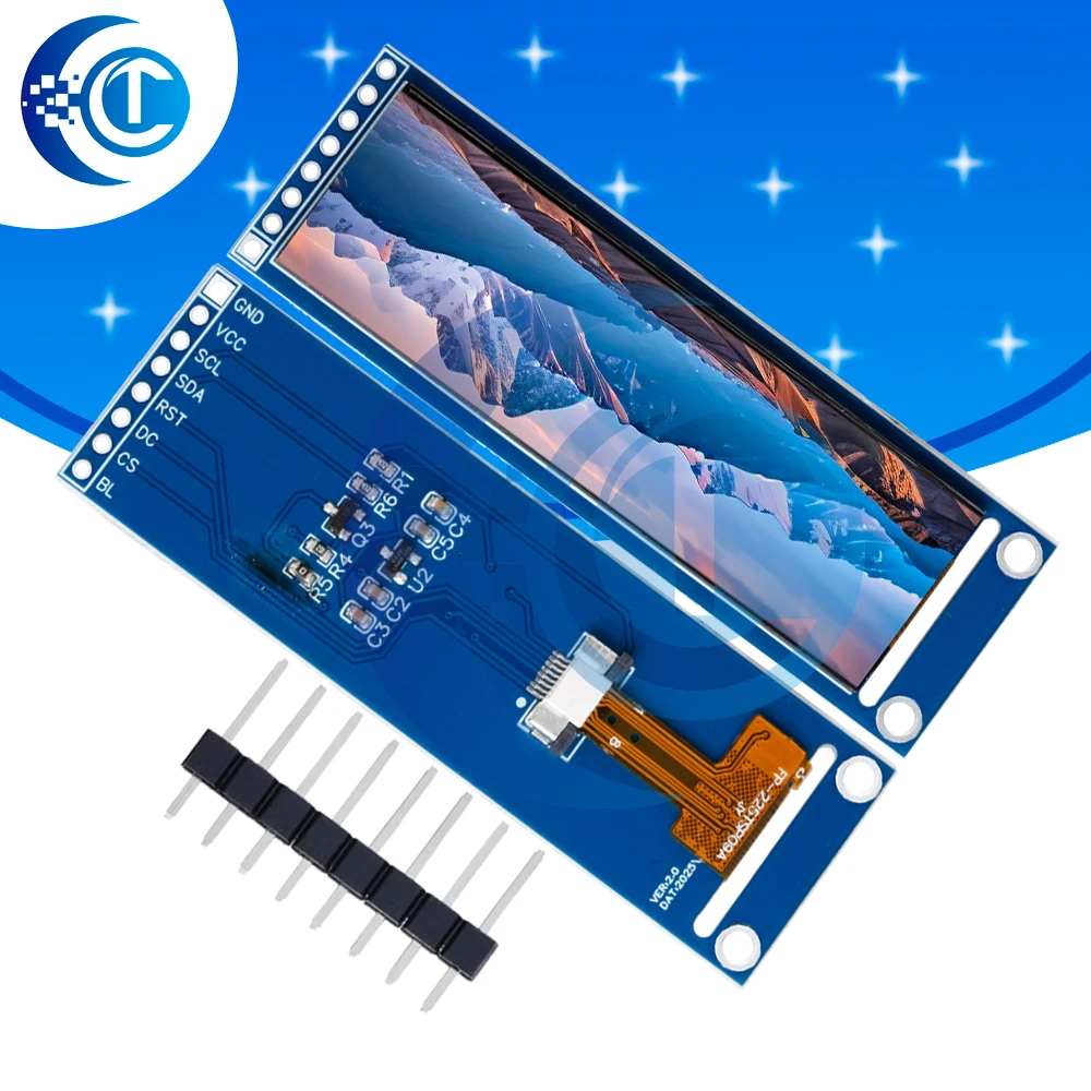 2.25-inch TFT LCD ST7789 small screen 76*284 module LCD full view SPI color screen for arduino