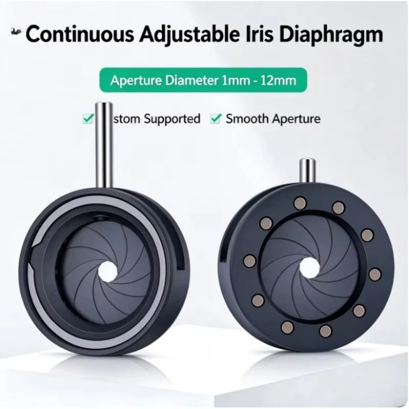 1/3pcs 1-12mm Optical Iris Diaphragm Module Manual Adjustable Aperture Optional M4 Bracket for Microscope Camera Laser