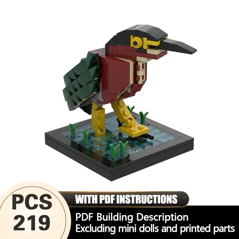 Creators Animal Series Model MOC Building Bricks Green Heron Modular Technology Gifts Holiday Assemble Children Toys Suit