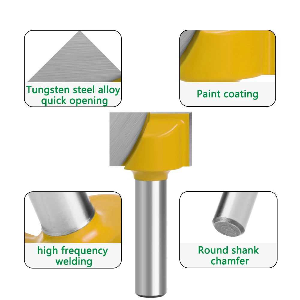 LAVIE 8mm Shank Bottom Milling Cutter Slotting Cutter Engraving Machine Bottom Cleaning Router Bit Set For Woodworking C0800617R