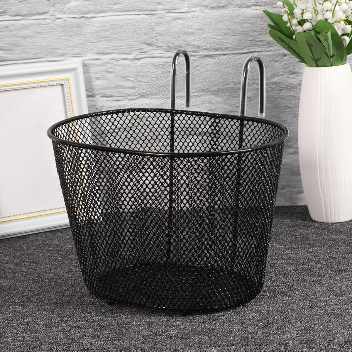 

Detachable Front Bike Basket Durable Iron Build Handlebar Mounted Storage Basket for Cycling Touring Travel for Adults