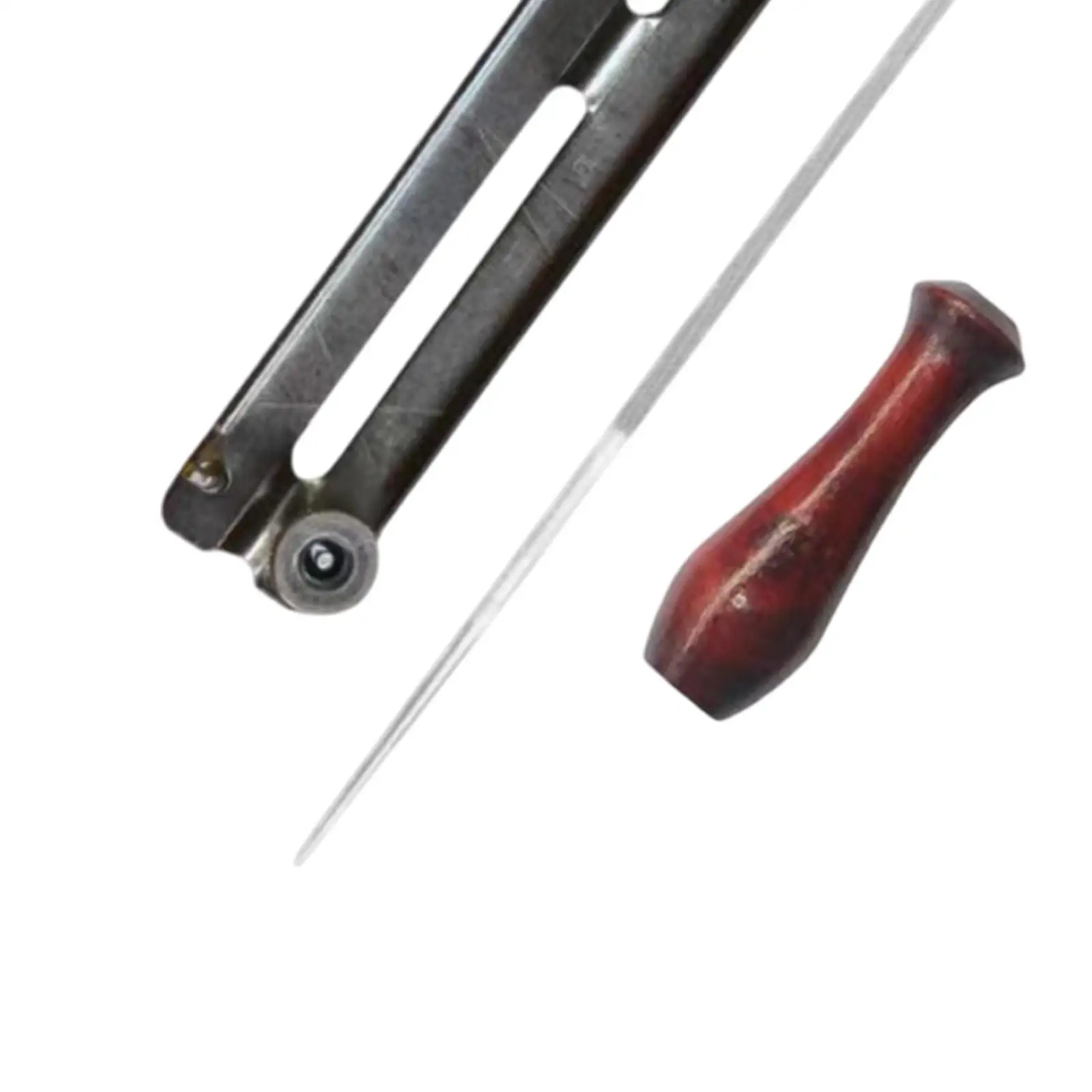 طقم ملف المنشار مع مقبض خشبي أداة حفظ المنشار مع دعامة دعم سلسلة معدنية ملحقات أدوات مبراة المنشار #5