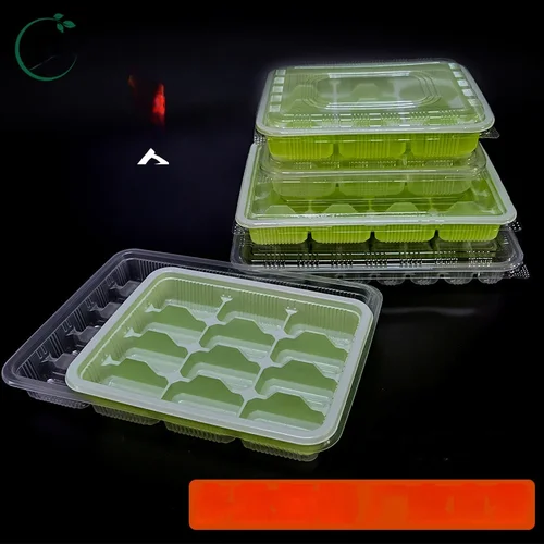 일회용 플라스틱 투명 빠른 냉동 구획 물 만두 패스트 푸드 박스 스토어 전용 멀티 그리드 테이크 아웃 포장 박스 트레이 