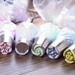 1Set Russian Piping Tips Cream Nozzles for Cake Tool Bakery Accessories Flower Piping Pastry Bag Cake Decorating To