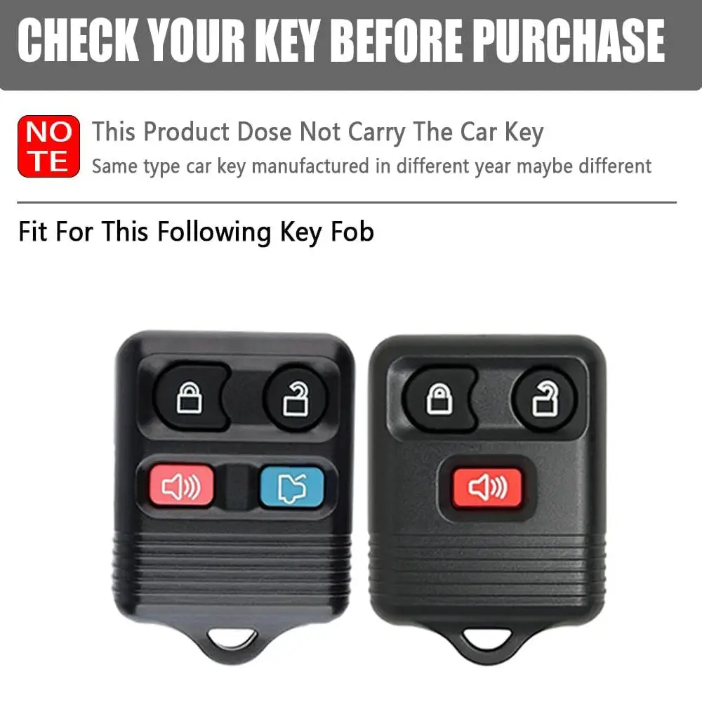 Car Key Fob Case Leather Key Cover Smart Remote Shell for Ford Mustang Focus Fusion Explorer Edge Escape Taurus Lincoln Mazda