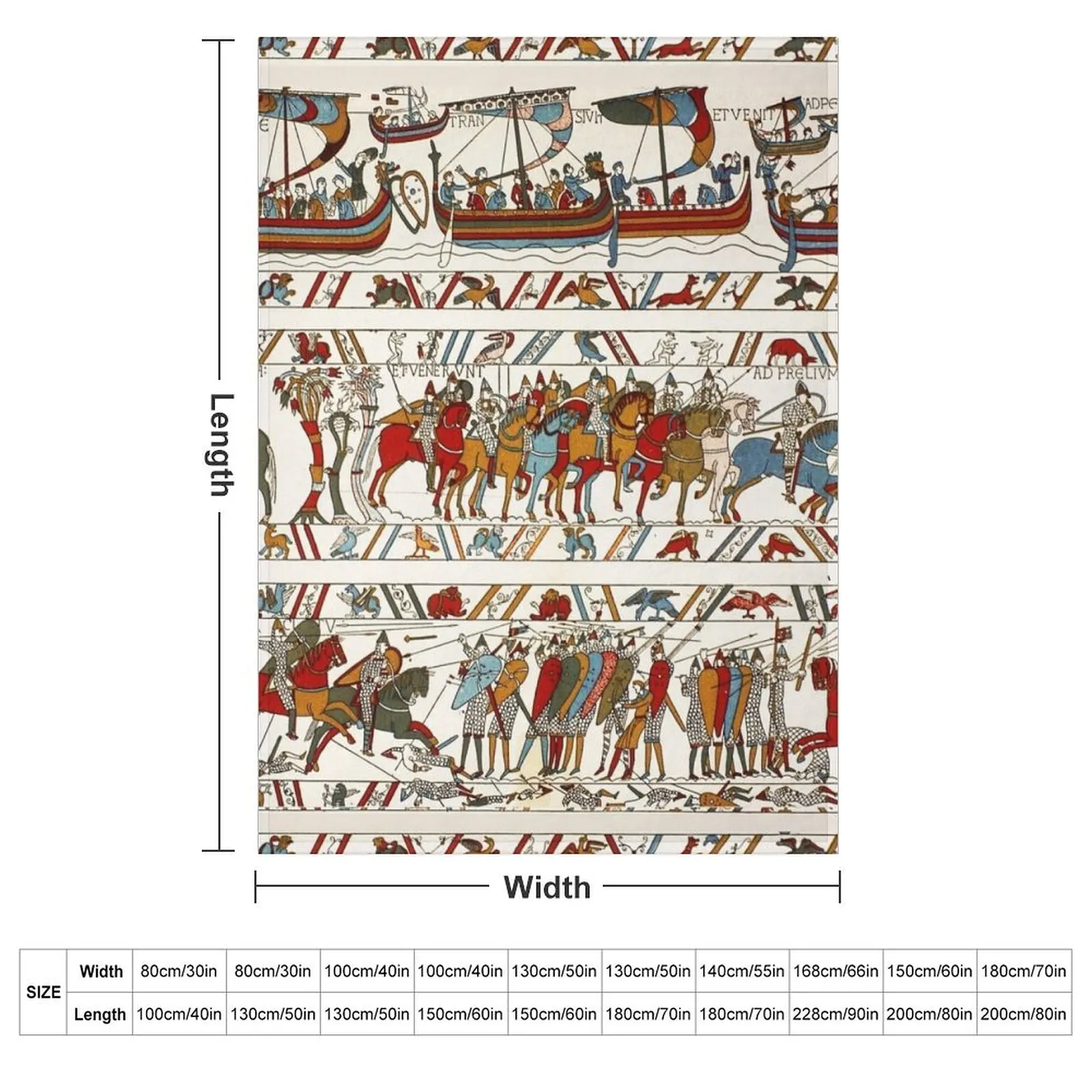 THE BAYEUX TAPESTRY ,BATTLE OF HASTINGS ,NORMAN KNIGHTS AND VIKING SHIPS Throw Blanket wednesday Multi-Purpose Retros Blankets