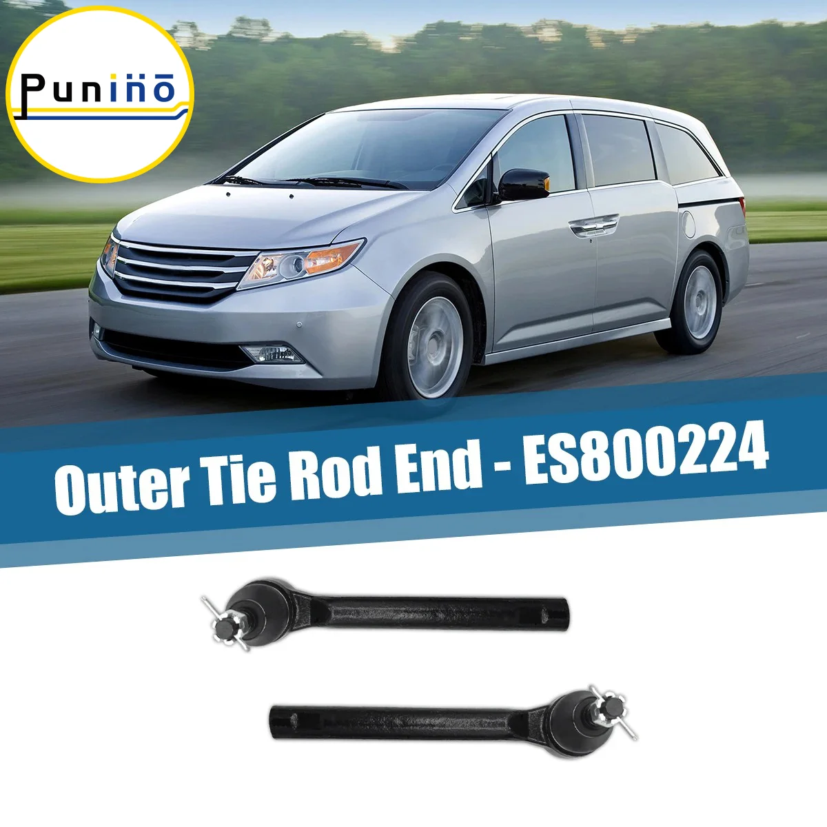 Punino Pair of Front Outer Tie Rod Ends Left & Right Set Kit for Honda Odyssey 2005 2006 2007 2008 2009 2010 53540SHJA01