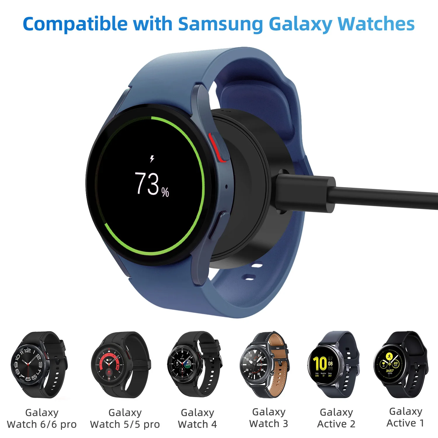 Wireless Charger For Samsung Galaxy Watch 7 6 5 4 3 / Active 2 1Type-C Fast Charging Dock