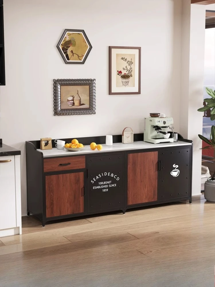 

Industrial Style Dining Side Cabinet Living Room Against The Wall Wrought Iron Tea Bar Cabinet Coffee and Tea Cabinet
