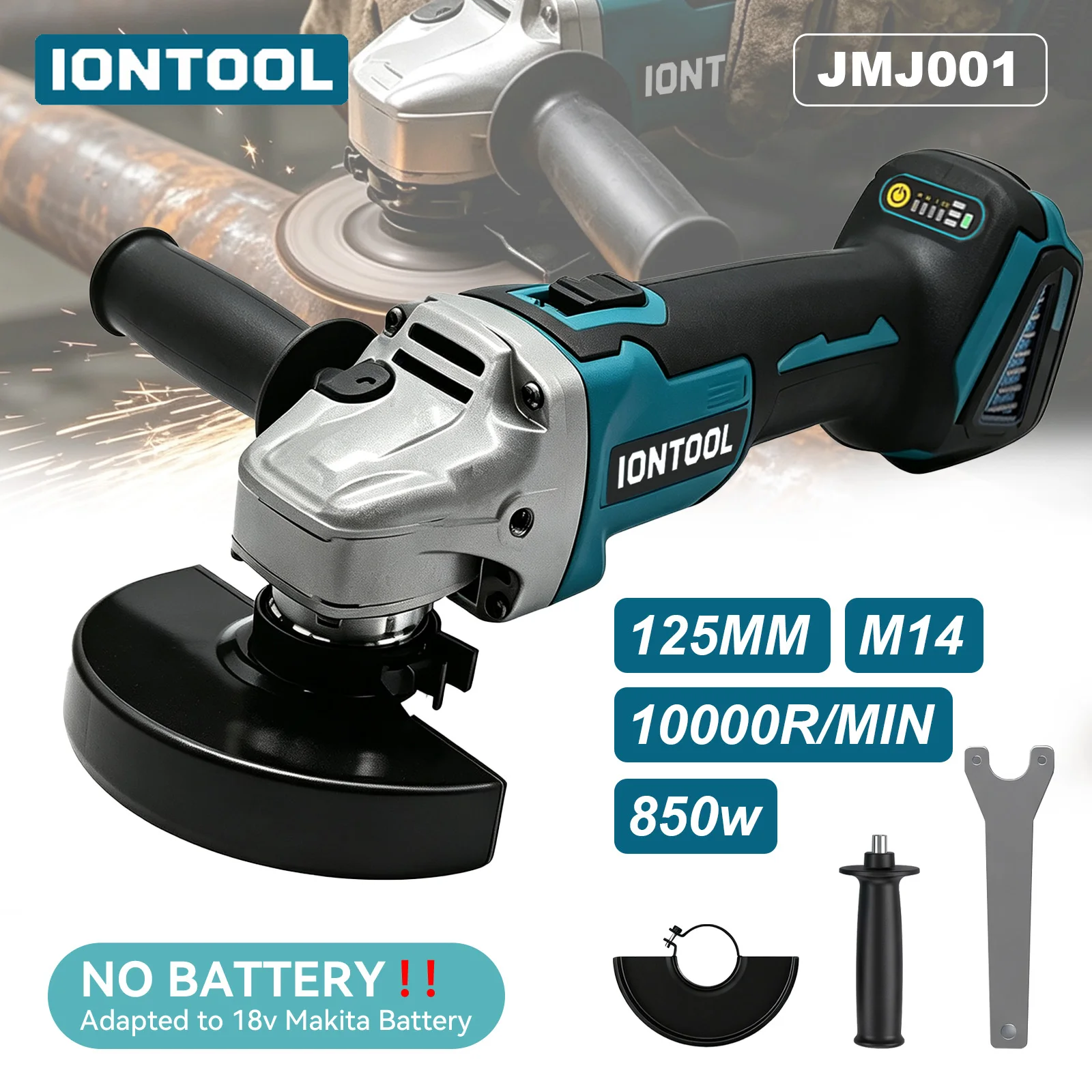 iontool-brushless-cordless-angle-grinder-125mm-850w-10000rpm-m14-for-18v-battery-home-garage-diy-sanding-polishing-tool