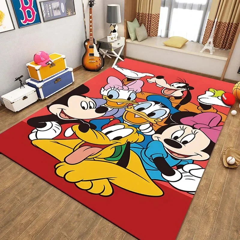 

15 Sizes Disney Donald Duck Mickey Mouse Area Rug Carpet for Living Room Children Bedroom Home Decor Sofa Doormat Floor Mat Gift