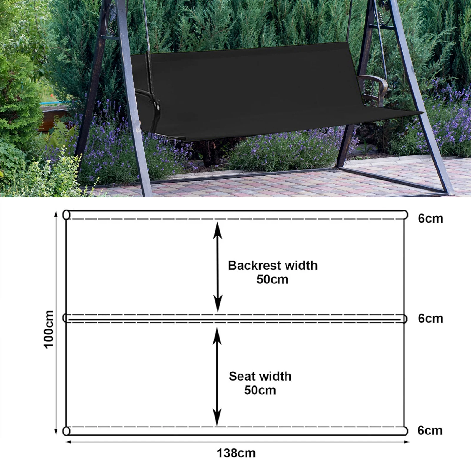 Waterproof Swing Seat Cover for Garden Chair 600D Oxford Fabric Easy to Clean and Install Weather Resistant Protection