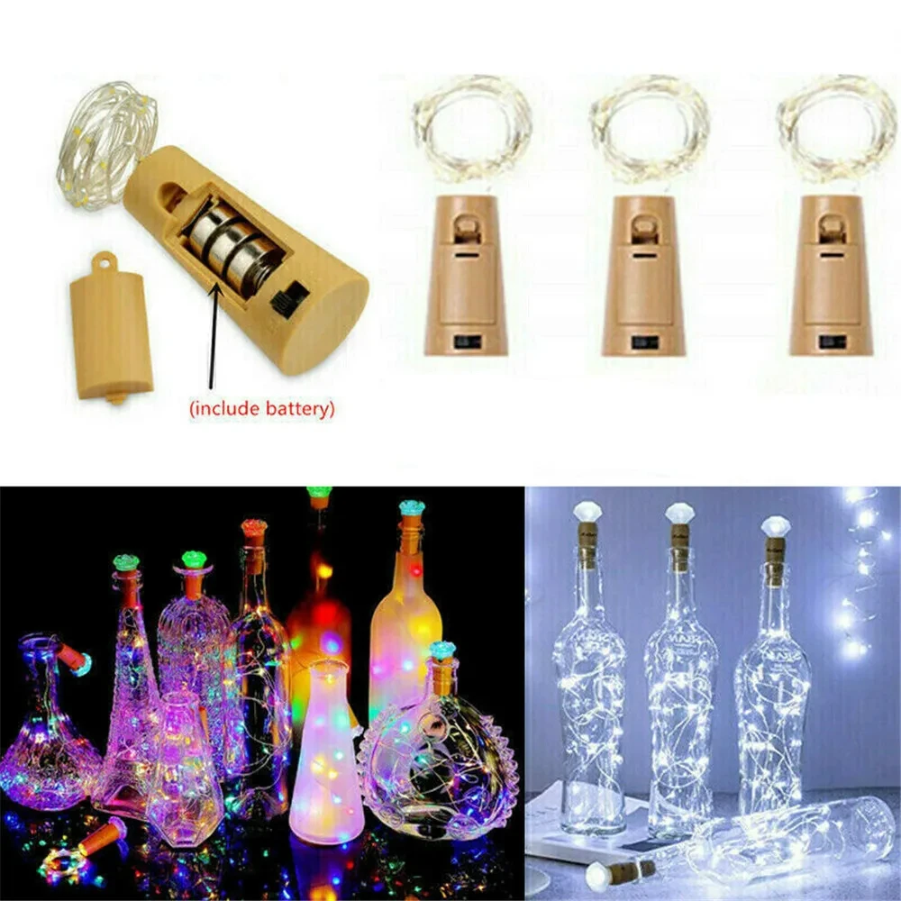 2 Meter 20 Led 1 Meter 10 Led Bottle Fairy String Lights Cork Christmas Wedding Party